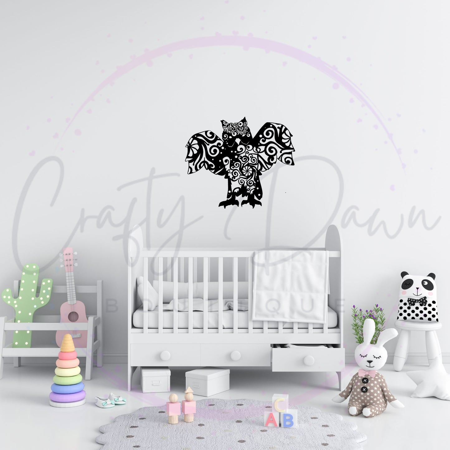 Owl Mandala Decal 2