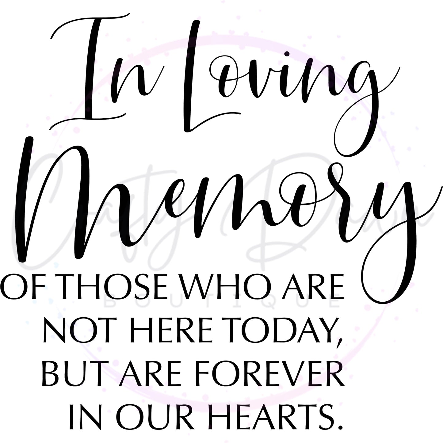 In Loving Memory Acrylic Sign