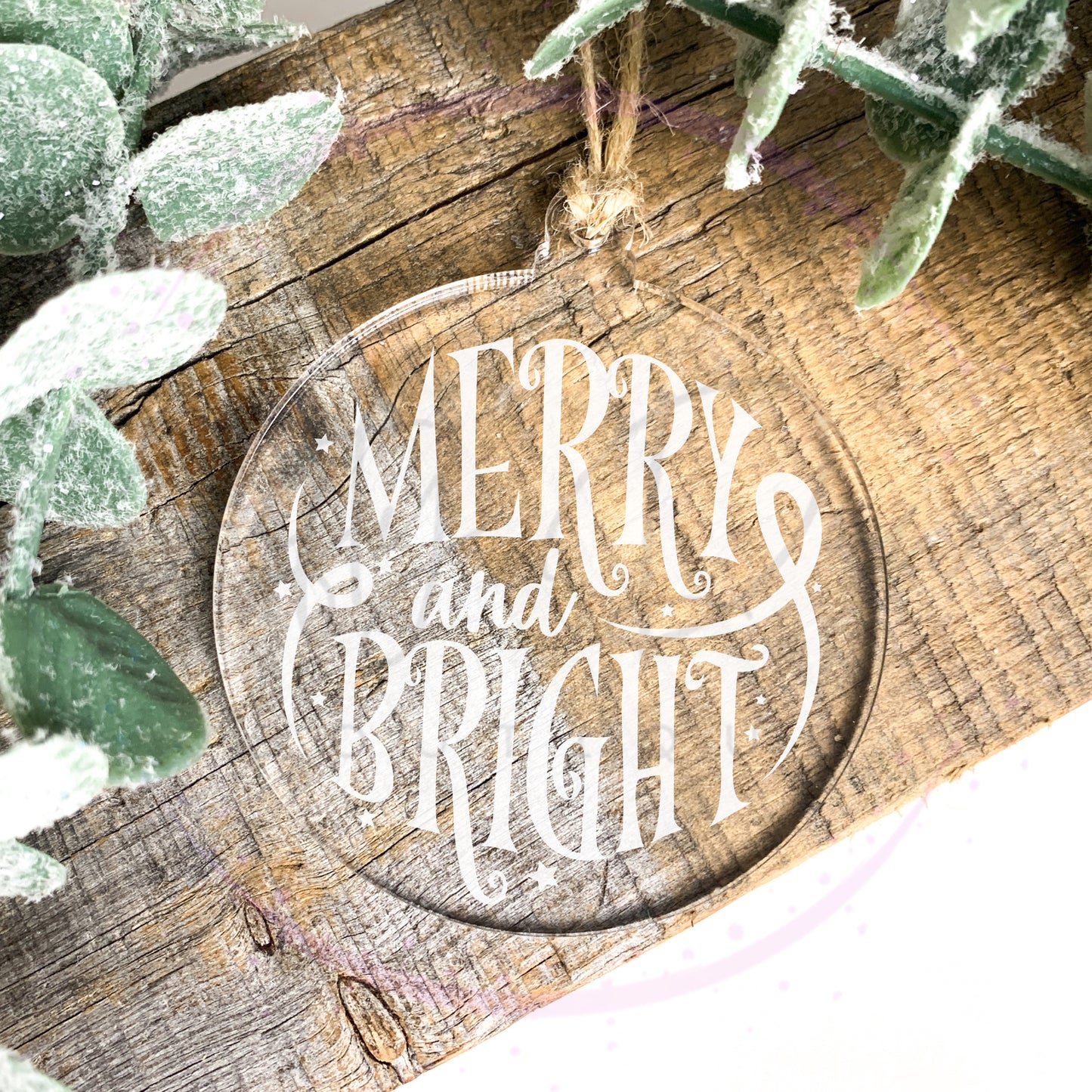 Merry And Bright Acrylic Ornament