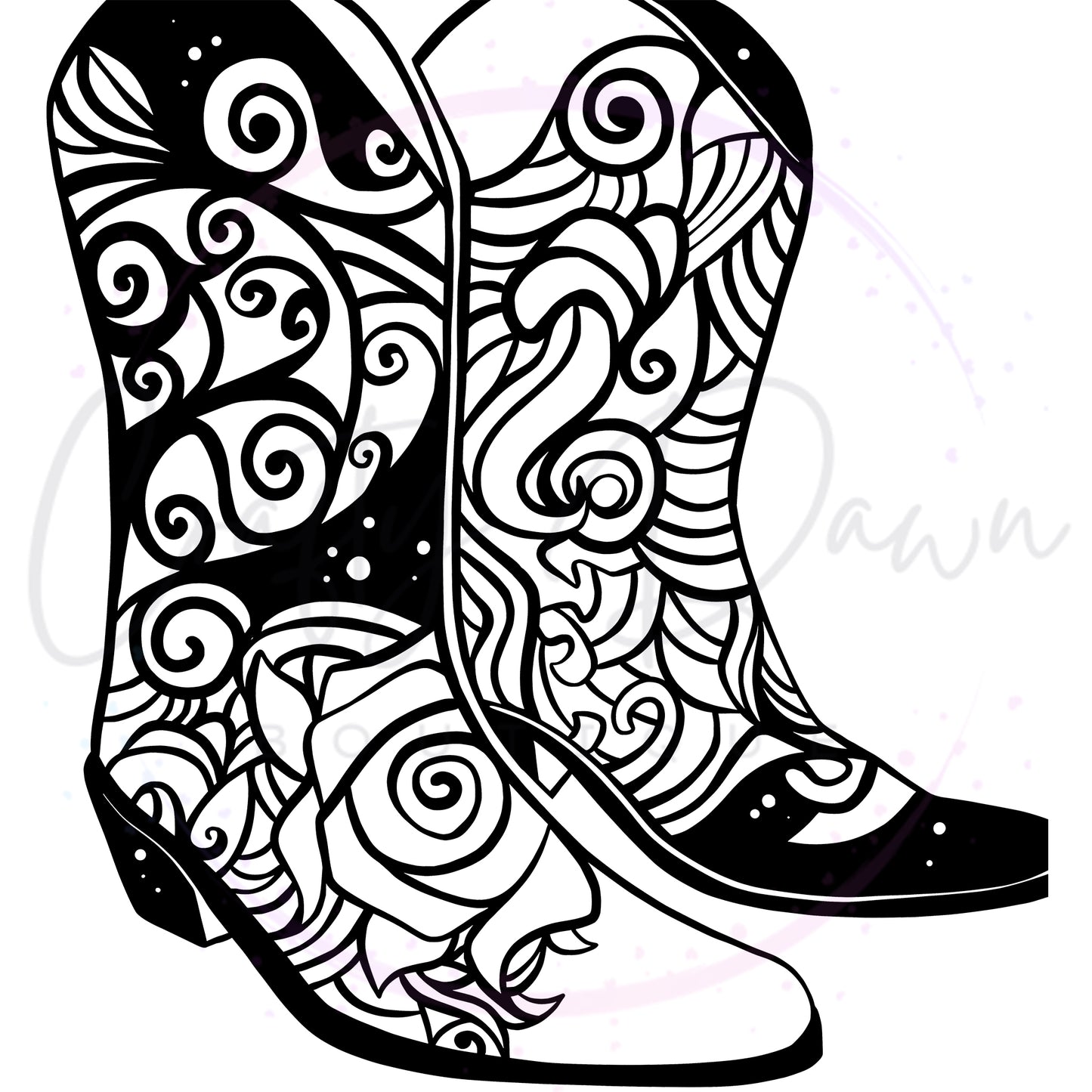 Cowboy Boots Mandala Decal