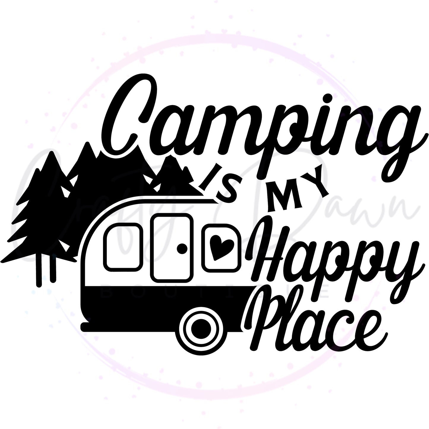 Camping Is My Happy Place Decal