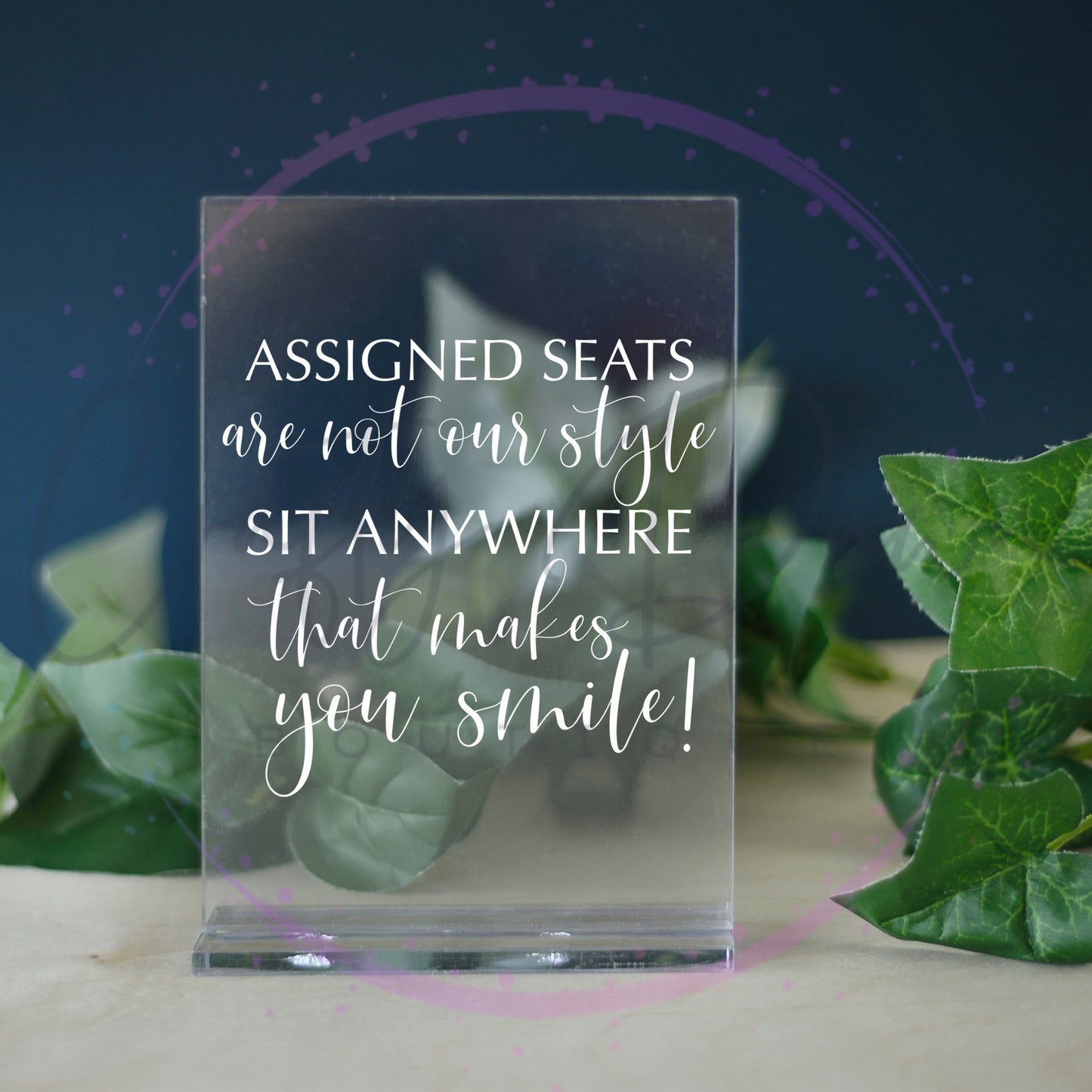 Assigned Seats Acrylic Sign