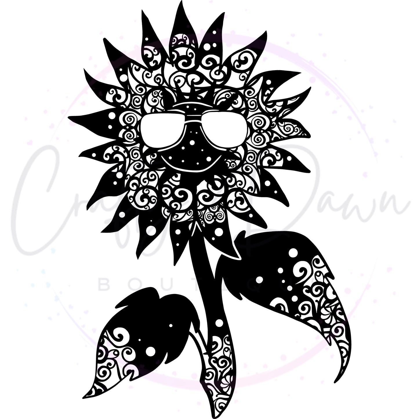 Cool Sunflower Mandala Decal