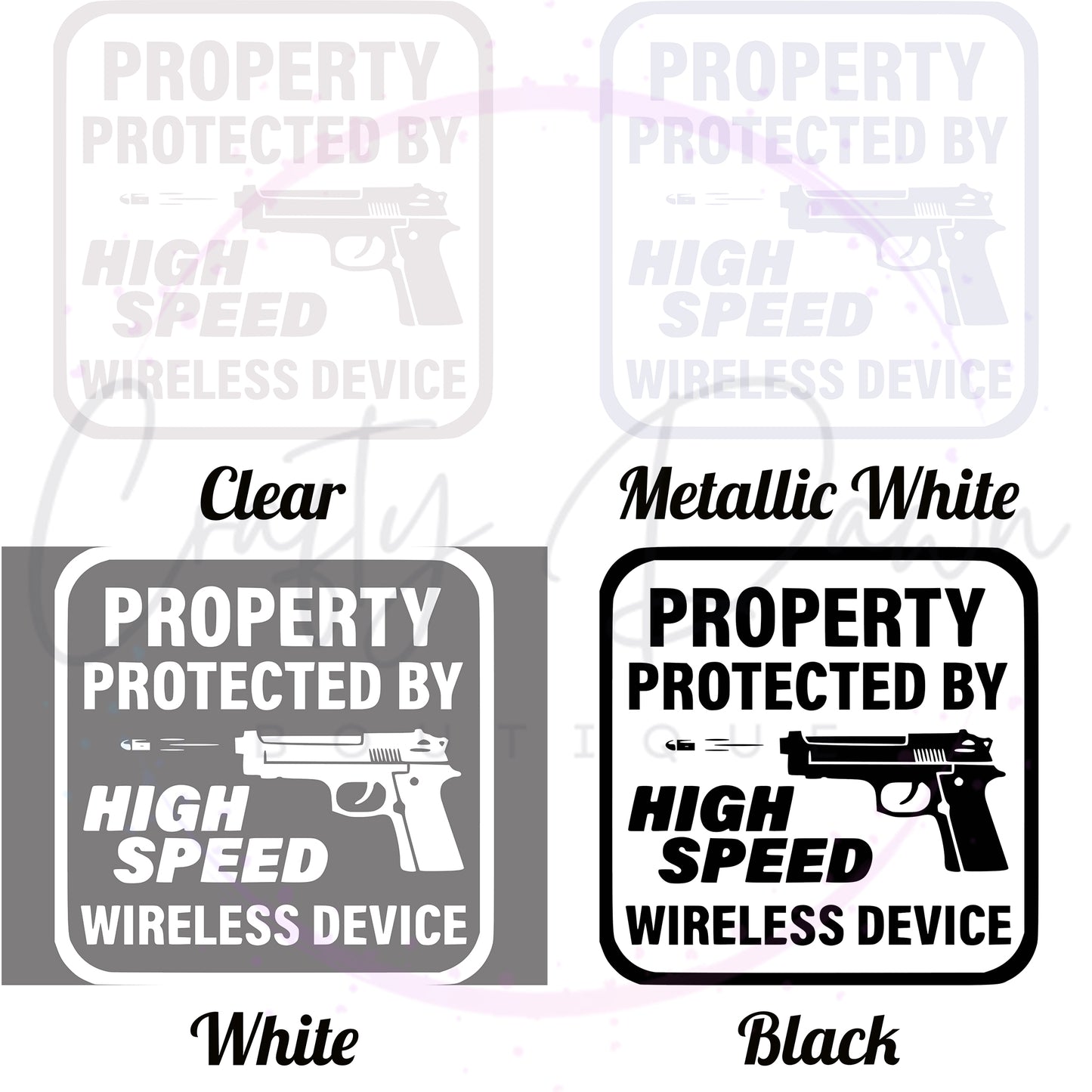 Property Protected By High Speed Wireless Device Decal
