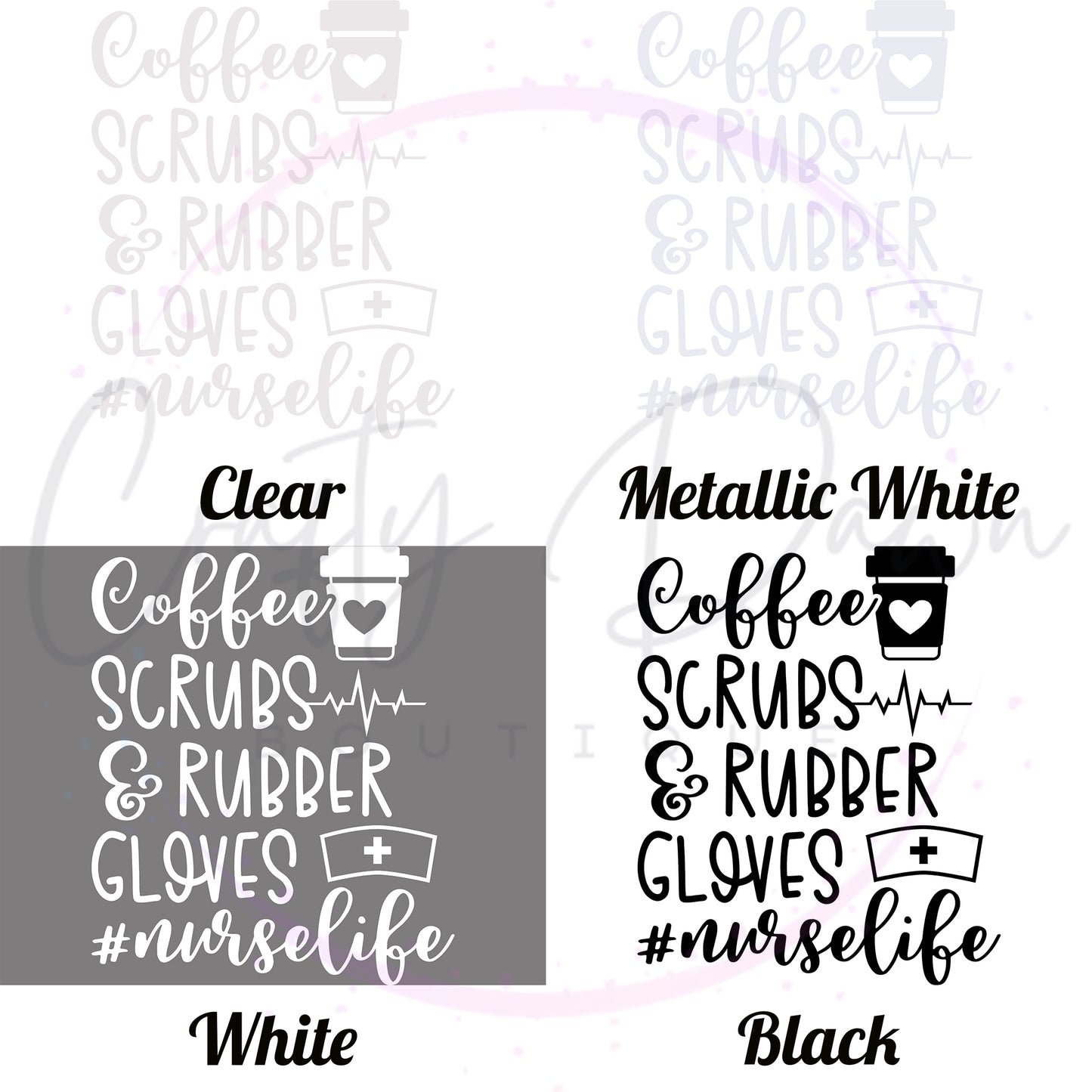 Coffee, Scrubs, & Rubber Gloves Decal