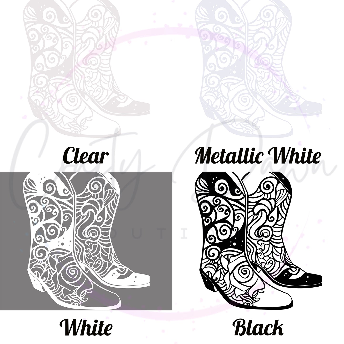 Cowboy Boots Mandala Decal