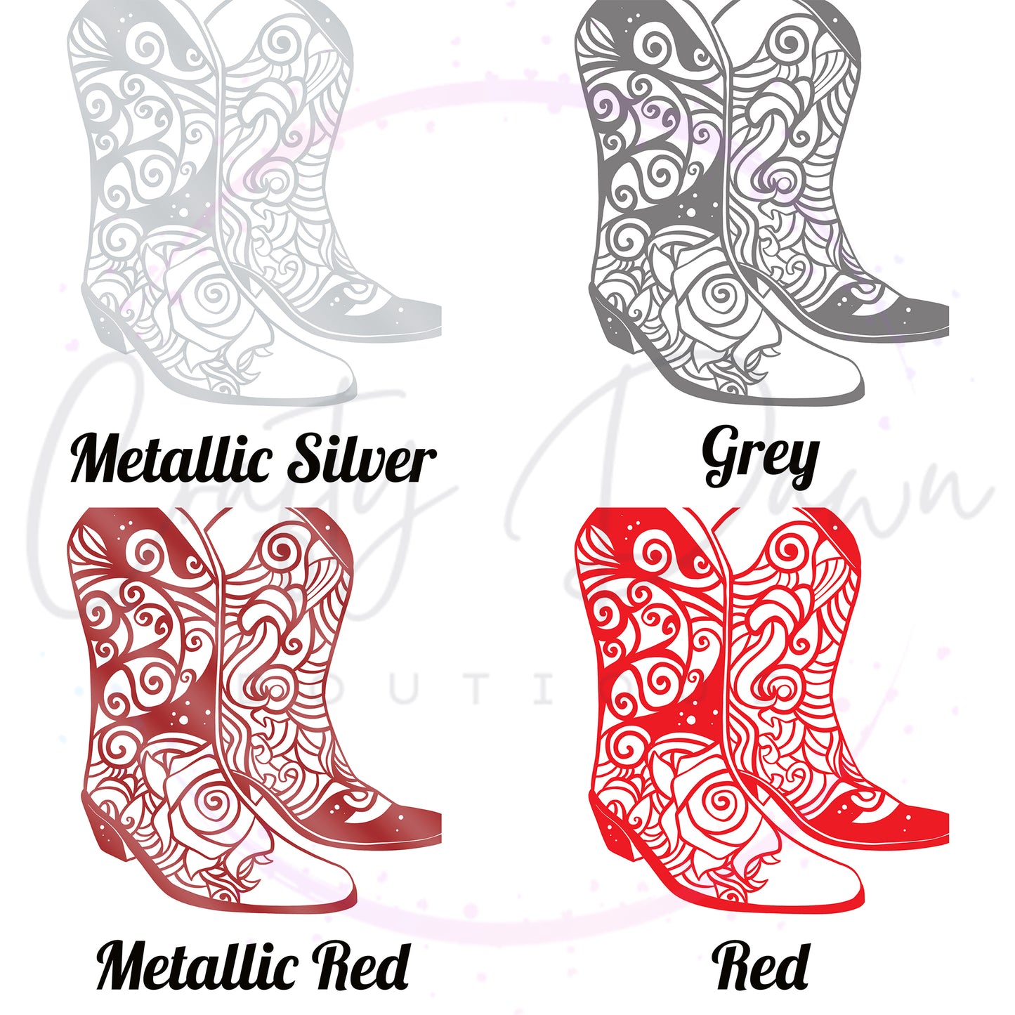 Cowboy Boots Mandala Decal