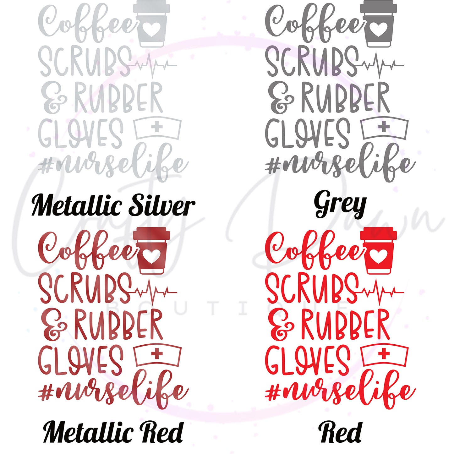 Coffee, Scrubs, & Rubber Gloves Decal