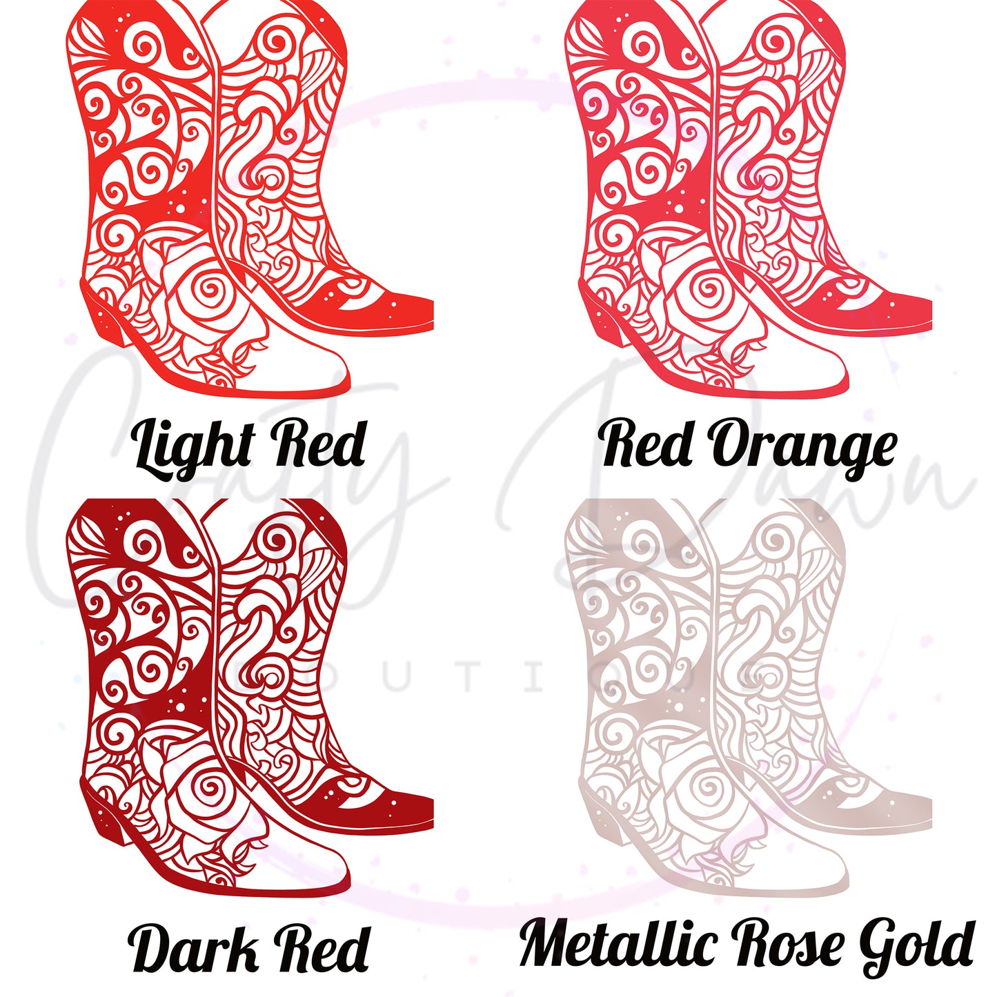 Cowboy Boots Mandala Decal