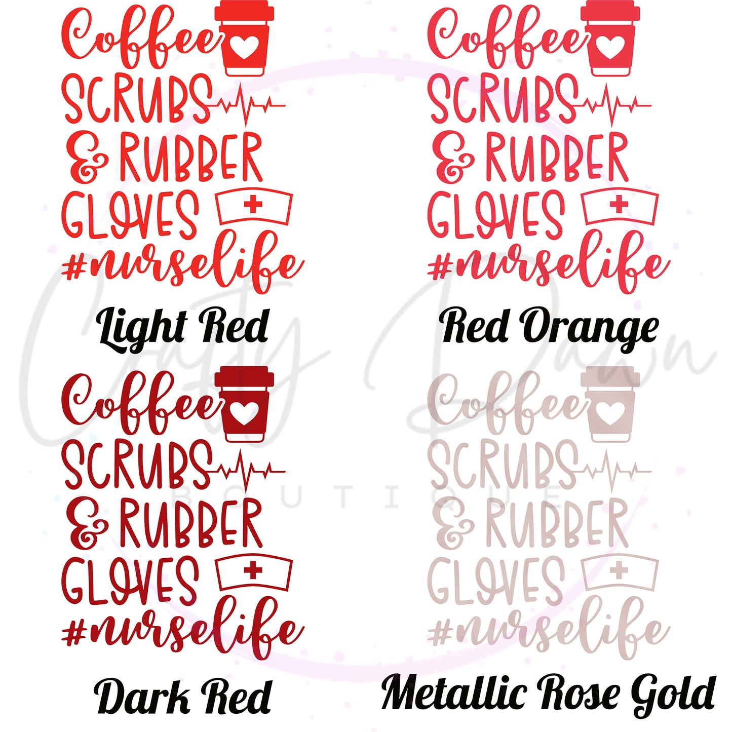 Coffee, Scrubs, & Rubber Gloves Decal