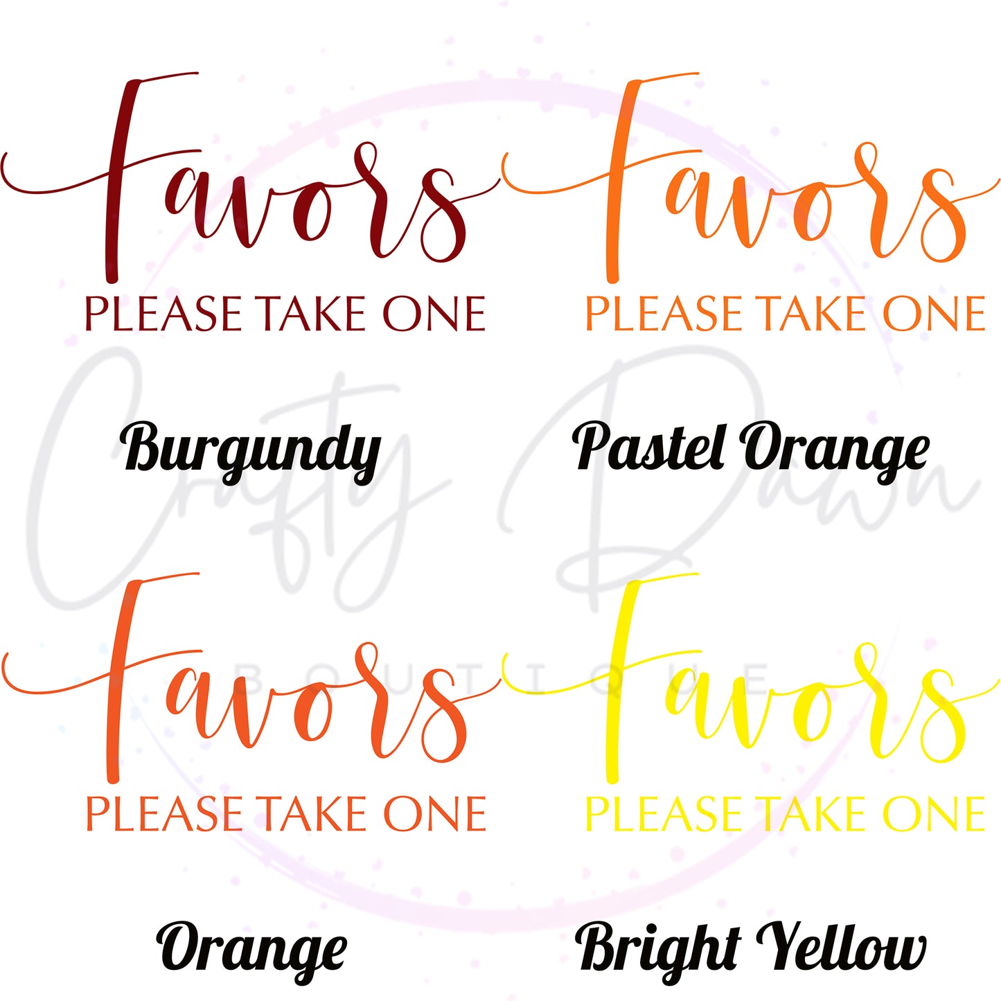 Favors Please Take One Acrylic Sign