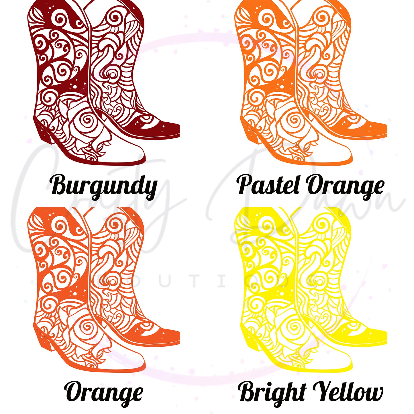 Cowboy Boots Mandala Decal