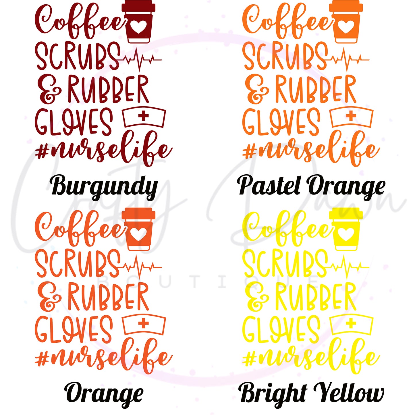 Coffee, Scrubs, & Rubber Gloves Decal