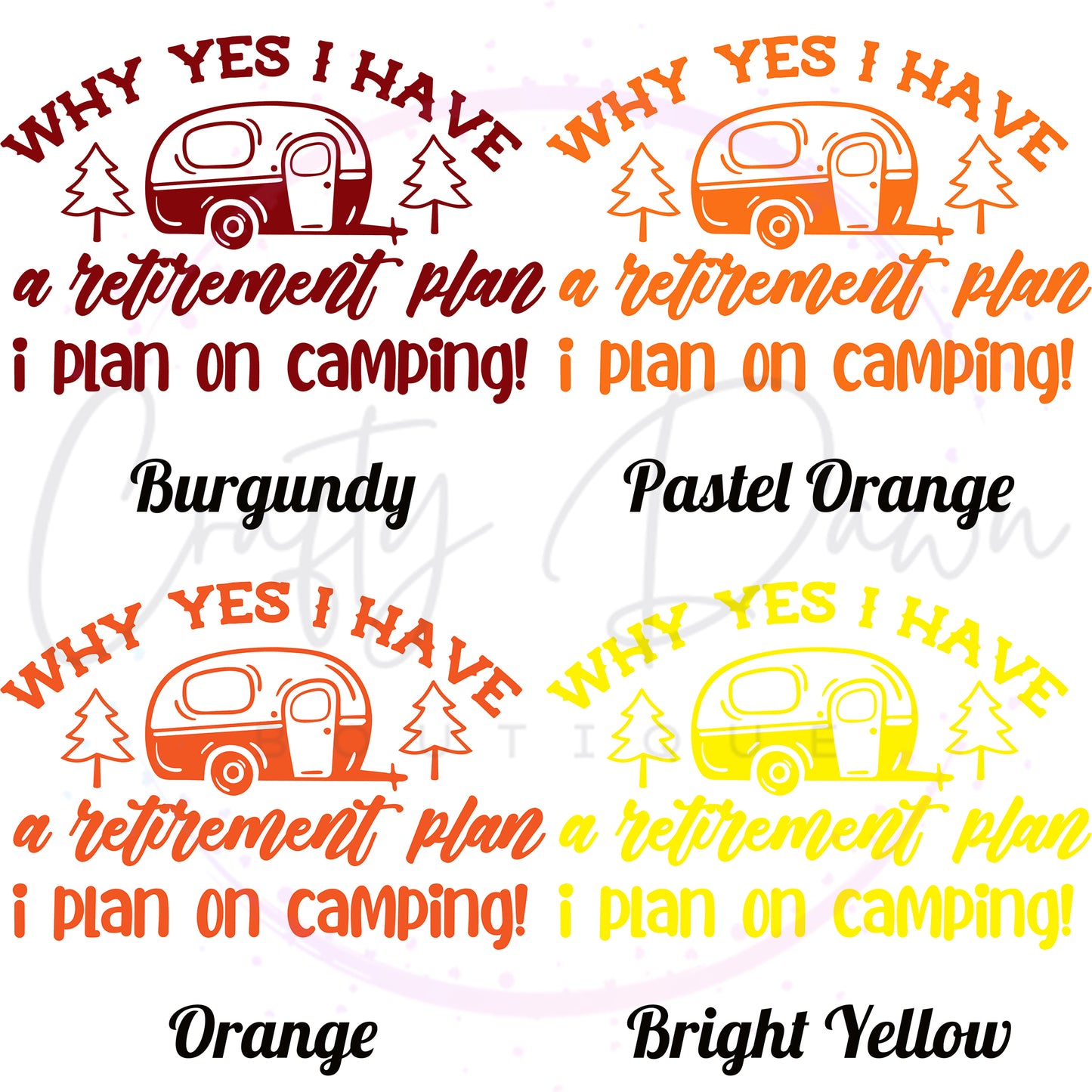 Camping Retirement Plan Decal