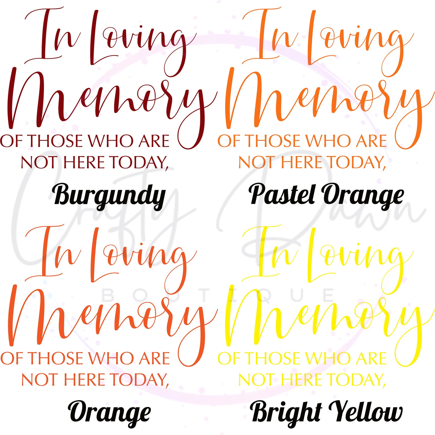 In Loving Memory Acrylic Sign
