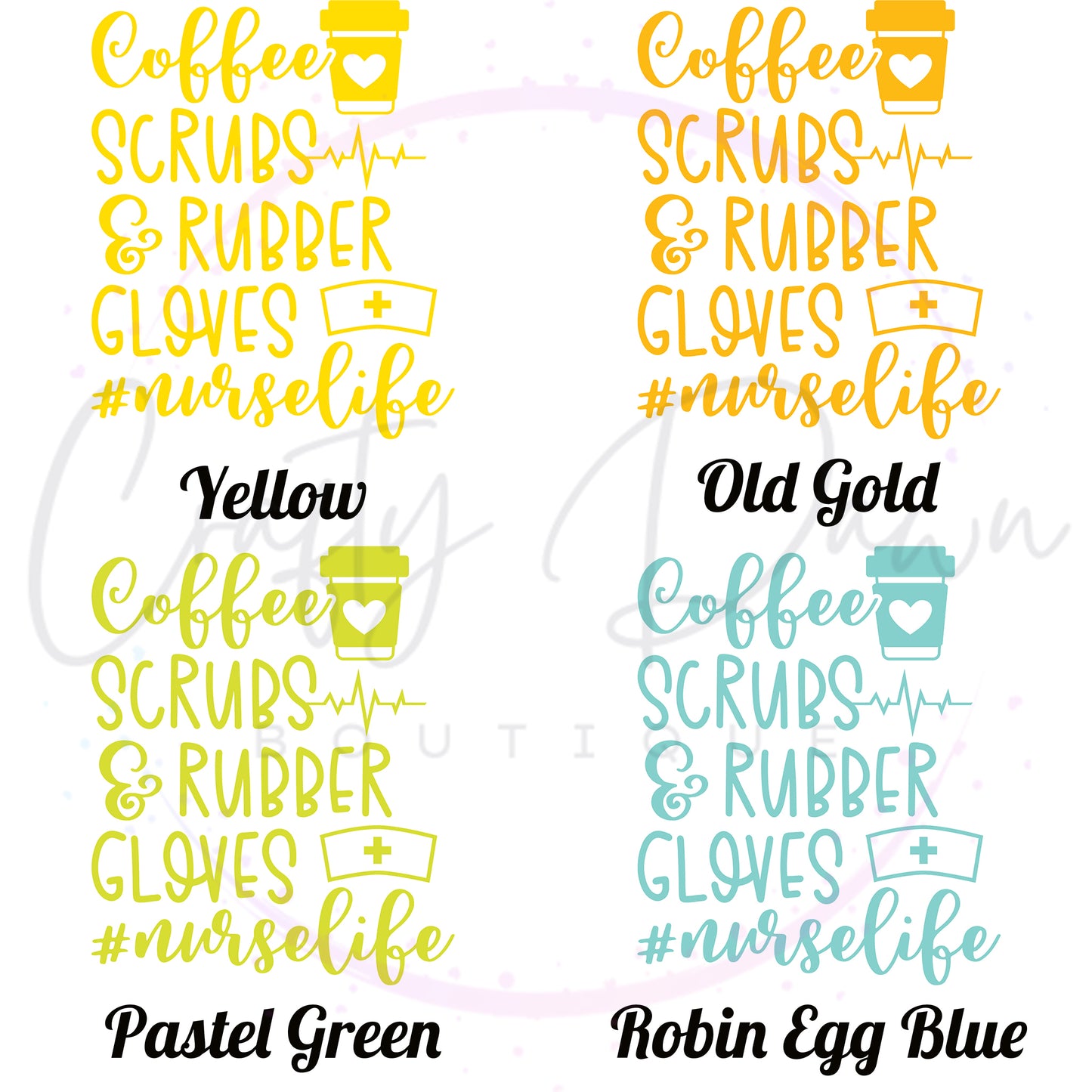Coffee, Scrubs, & Rubber Gloves Decal