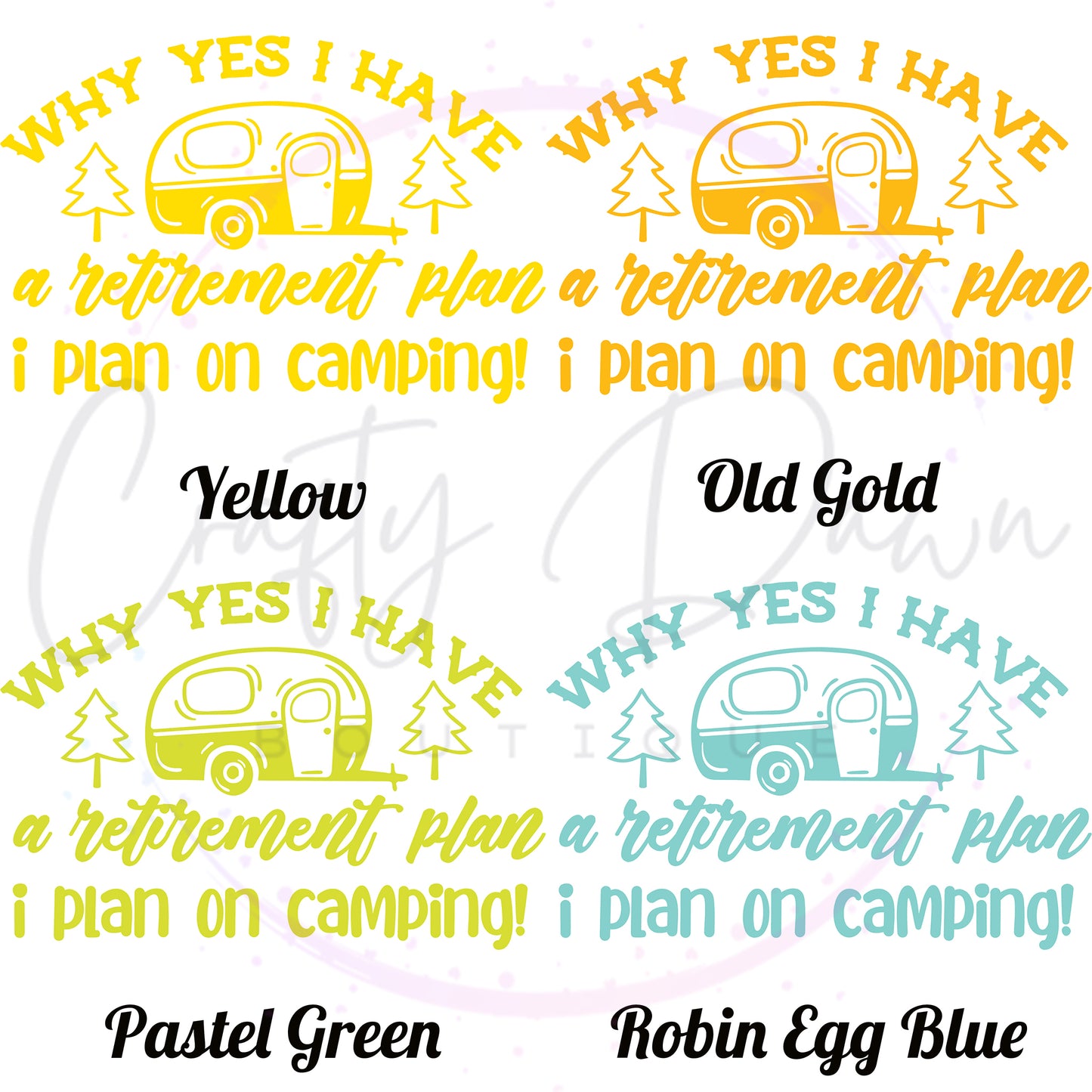 Camping Retirement Plan Decal