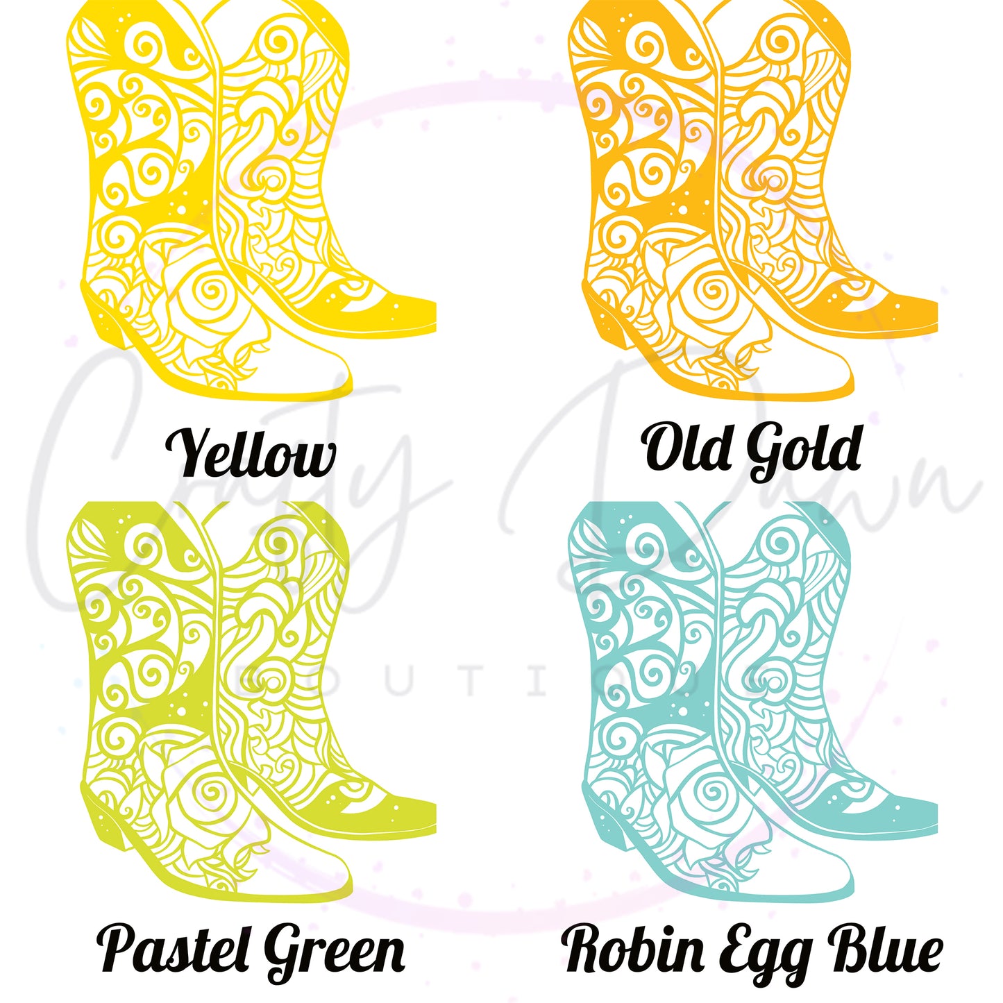 Cowboy Boots Mandala Decal