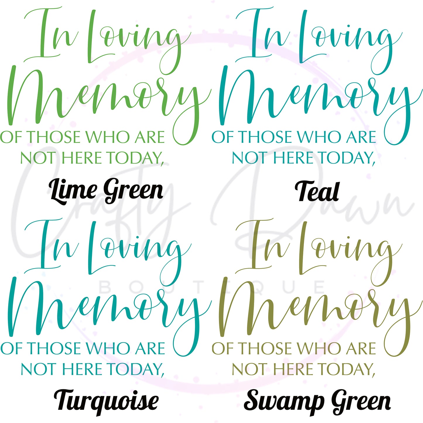 In Loving Memory Acrylic Sign