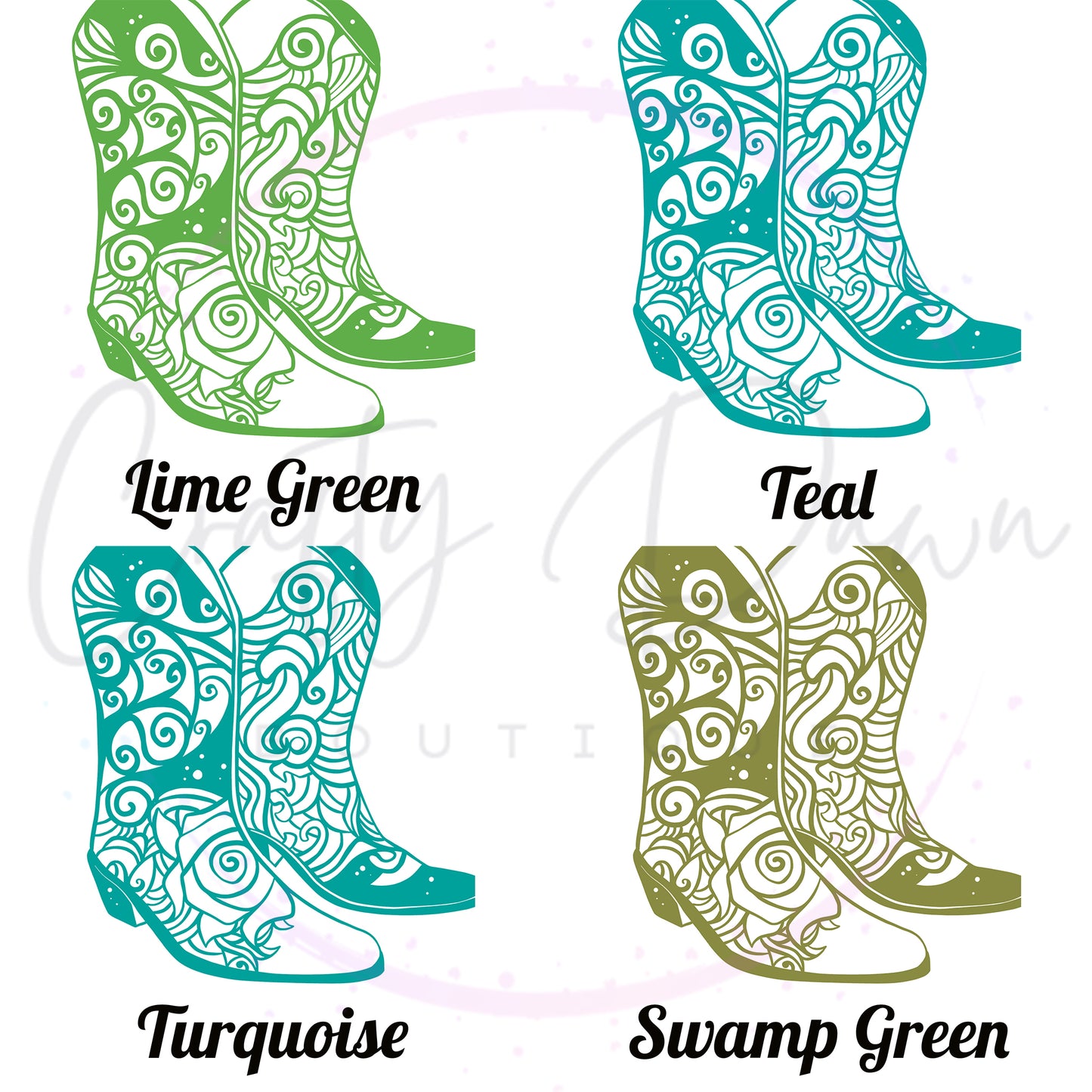 Cowboy Boots Mandala Decal