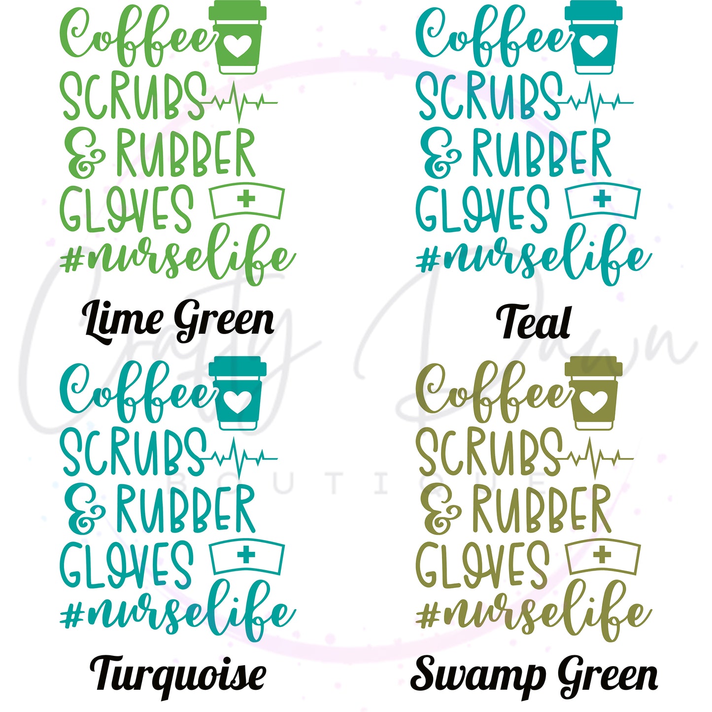 Coffee, Scrubs, & Rubber Gloves Decal