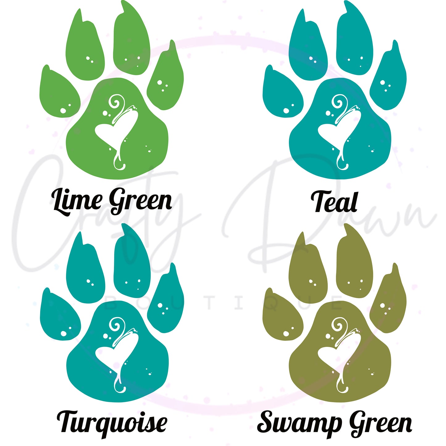Paw Heart Decal