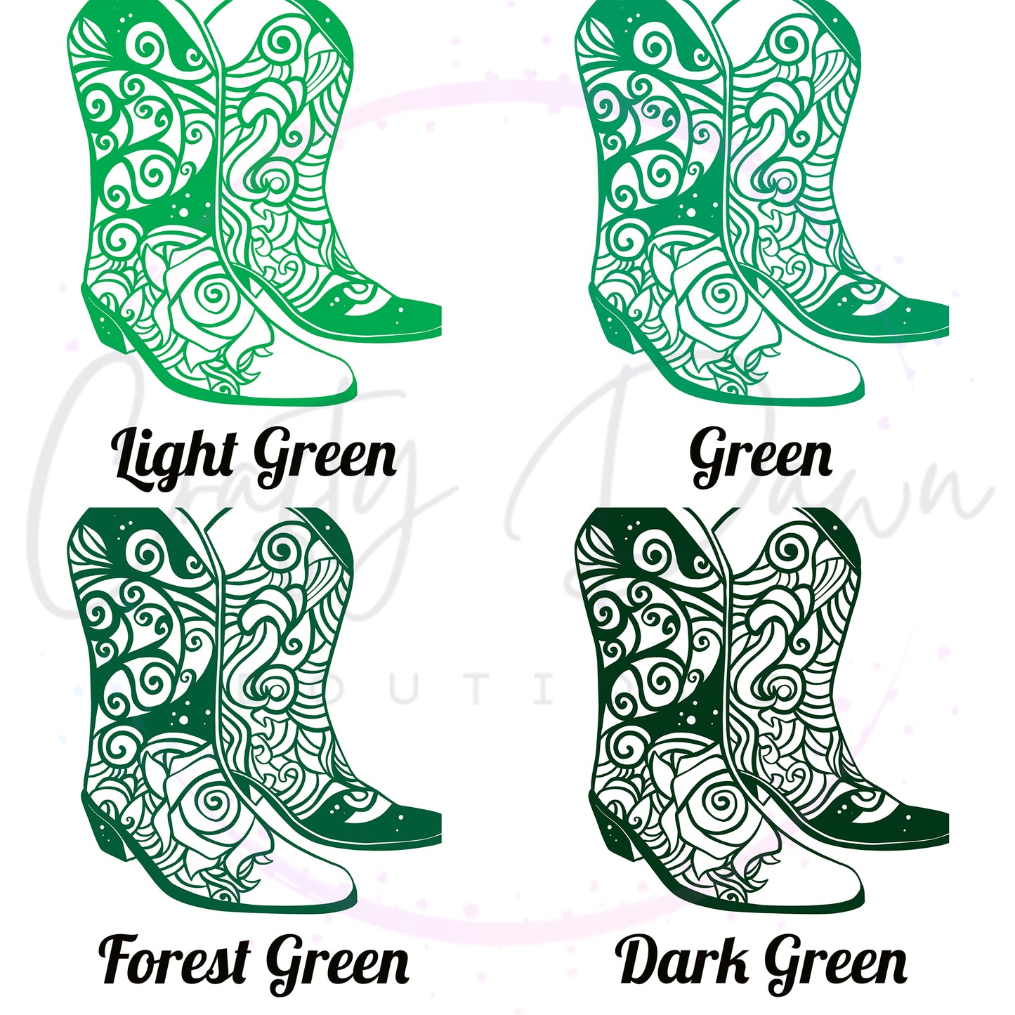Cowboy Boots Mandala Decal