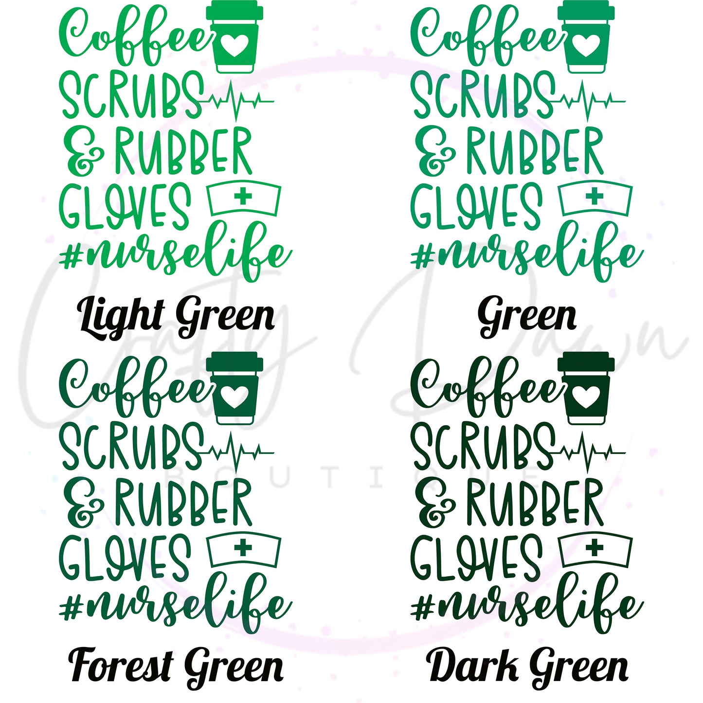 Coffee, Scrubs, & Rubber Gloves Decal