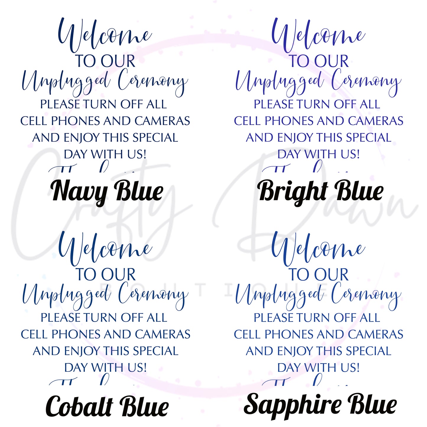 Unplugged Ceremony Acrylic Sign