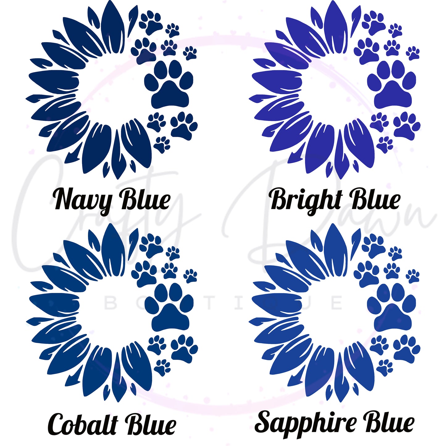 Dog Paw Sunflower Decal