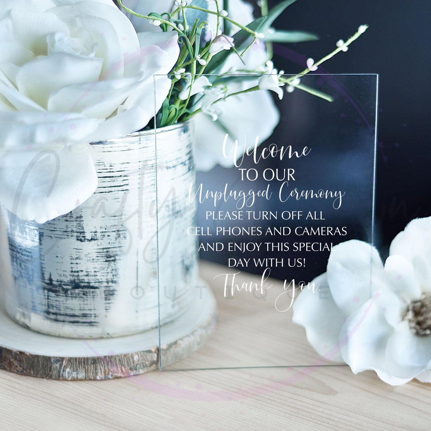 Unplugged Ceremony Acrylic Sign
