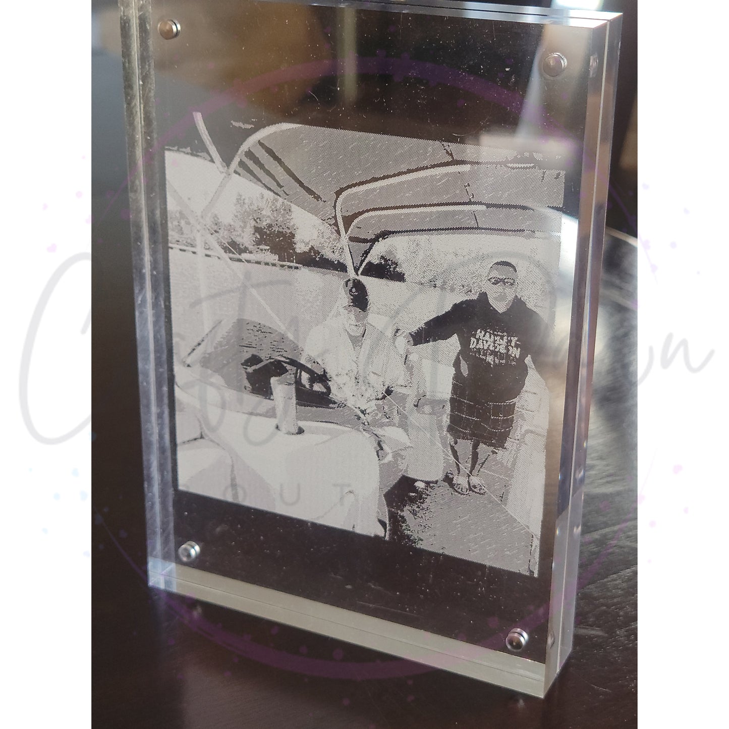 Custom Engraved Acrylic Block Photo