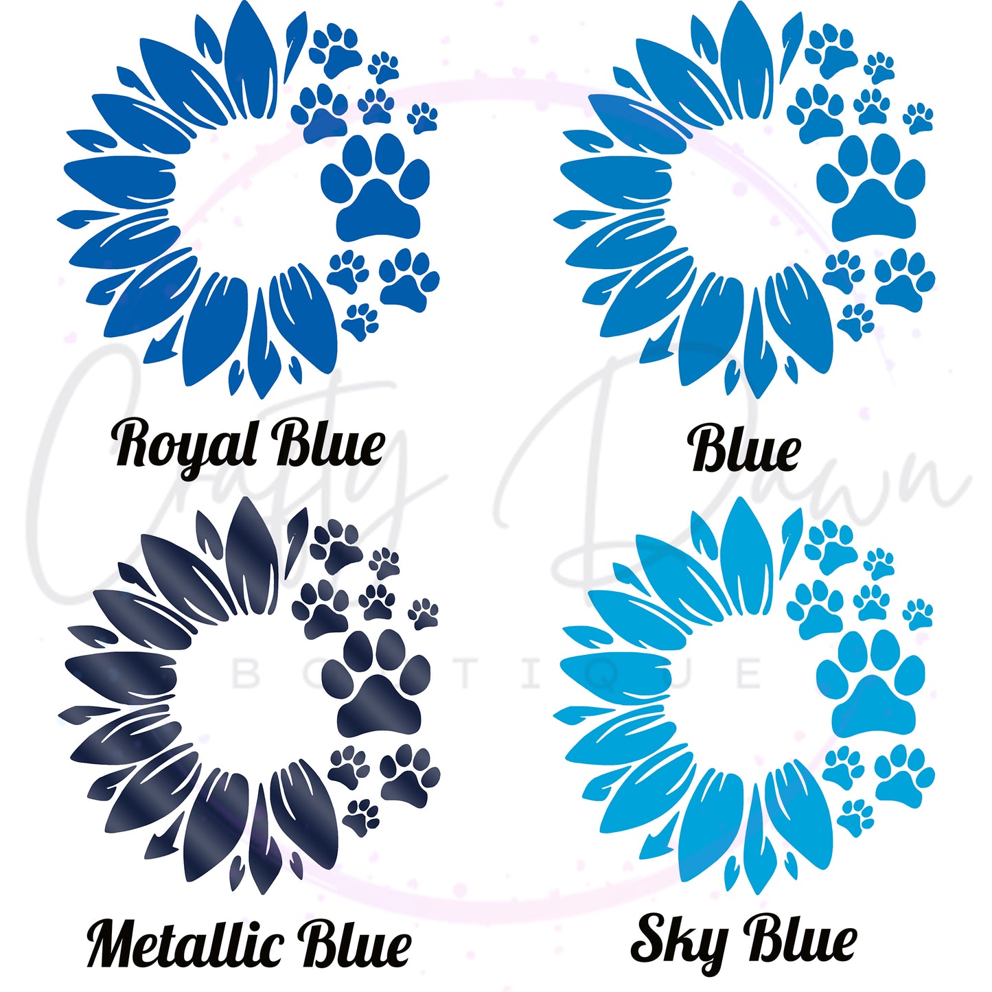 Dog Paw Sunflower Decal