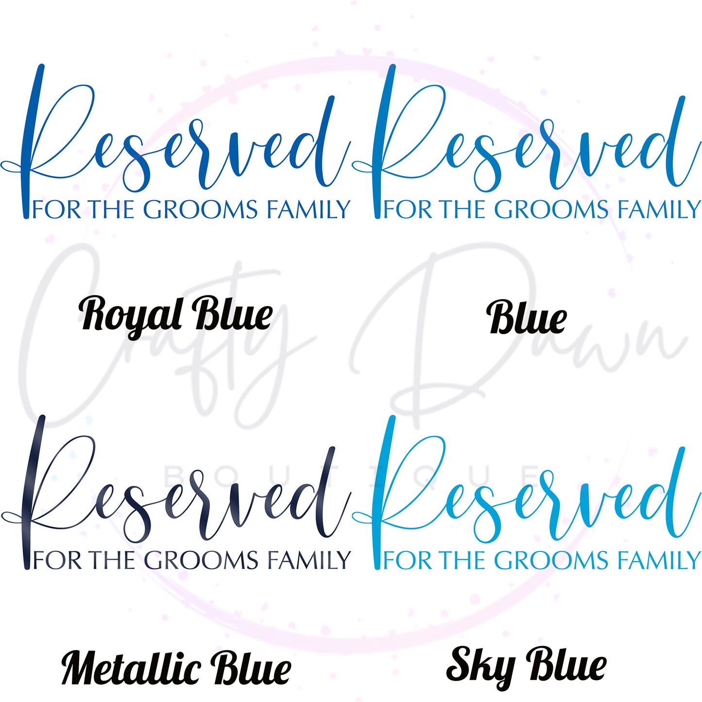 Reserved For The Groom's Family Acrylic Sign