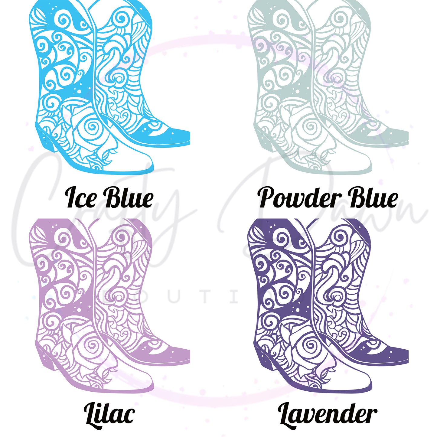 Cowboy Boots Mandala Decal