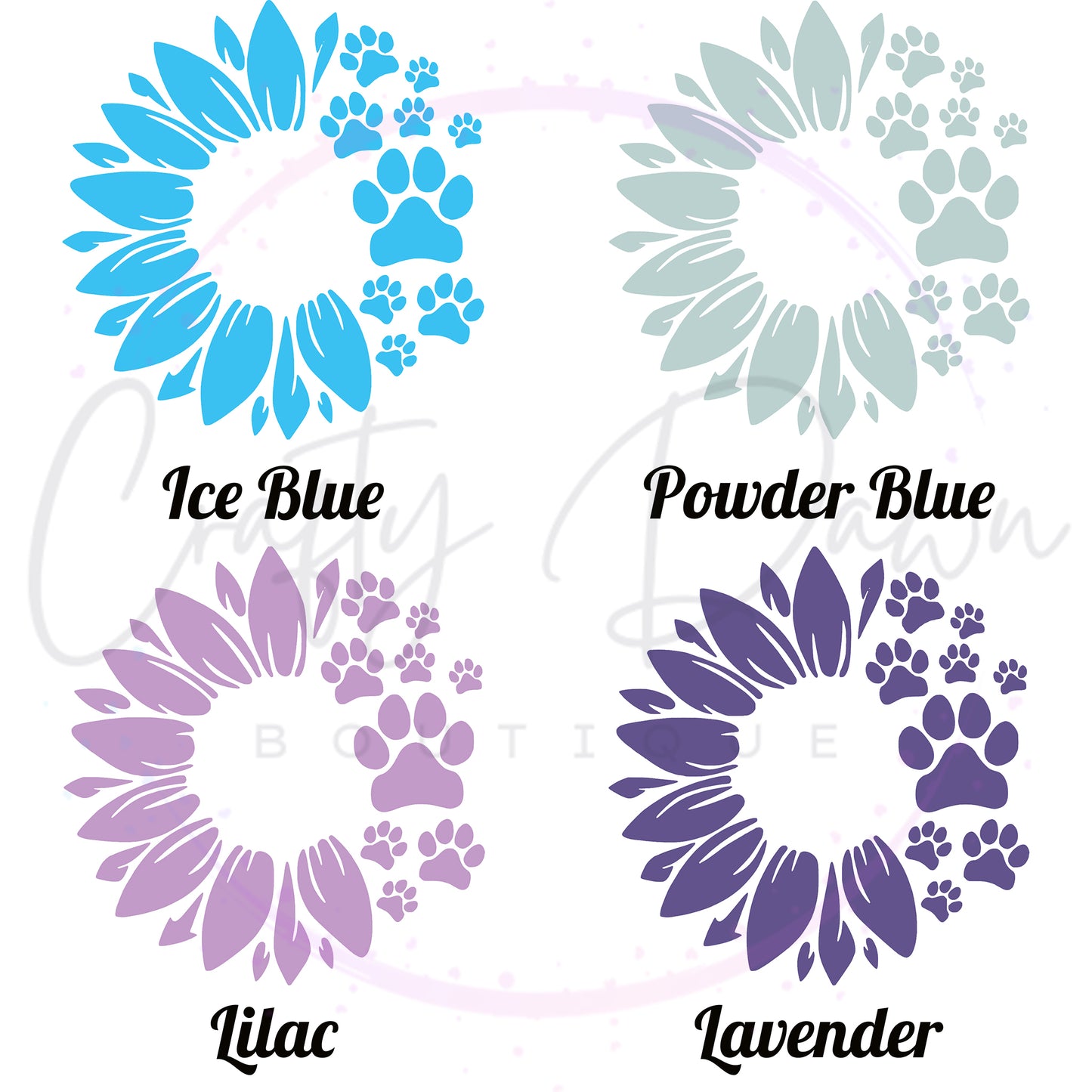 Dog Paw Sunflower Decal