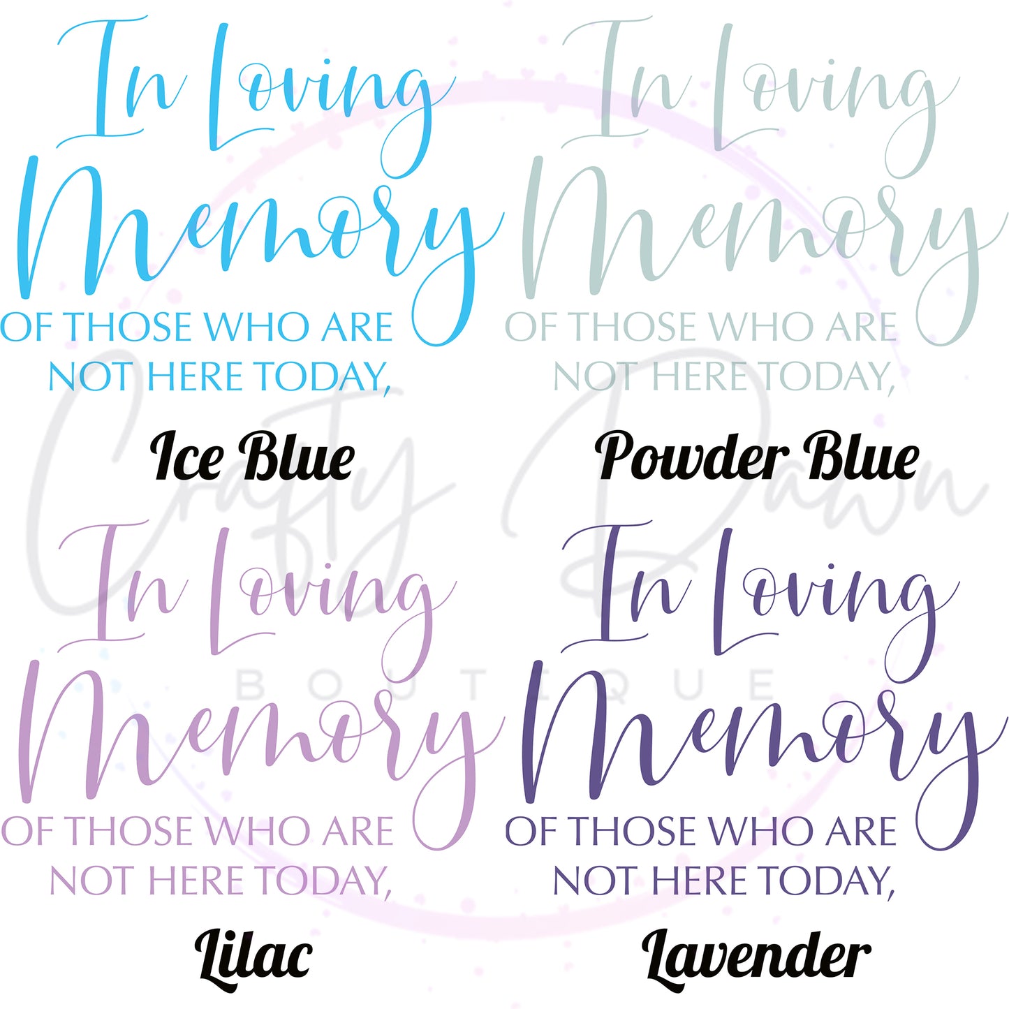 In Loving Memory Acrylic Sign