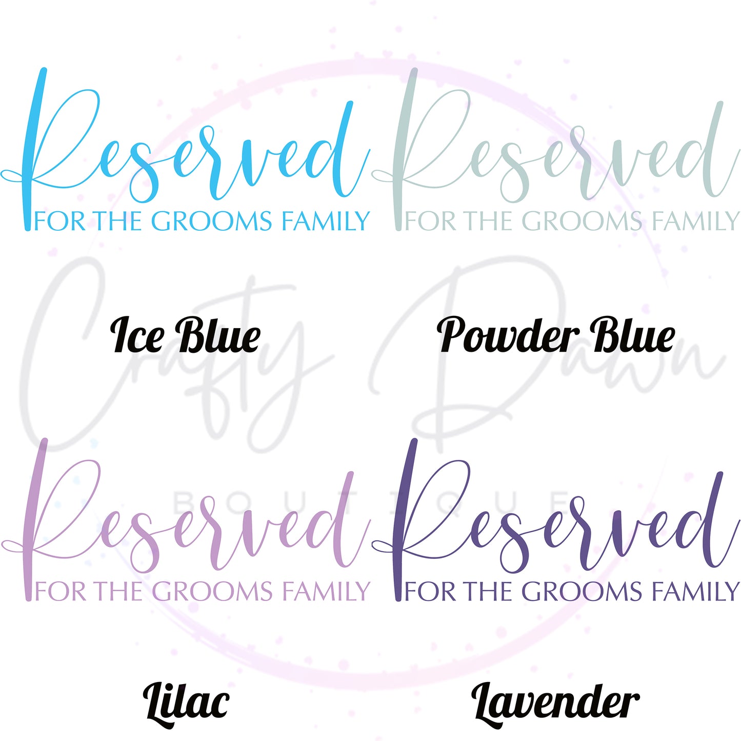 Reserved For The Groom's Family Acrylic Sign