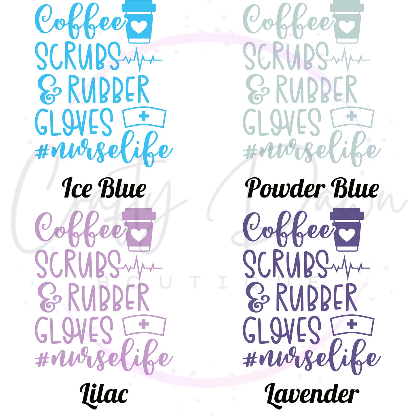 Coffee, Scrubs, & Rubber Gloves Decal