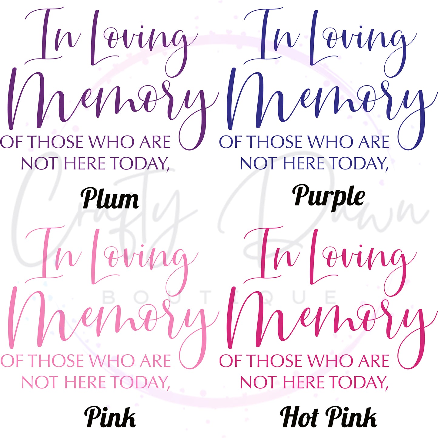 In Loving Memory Acrylic Sign