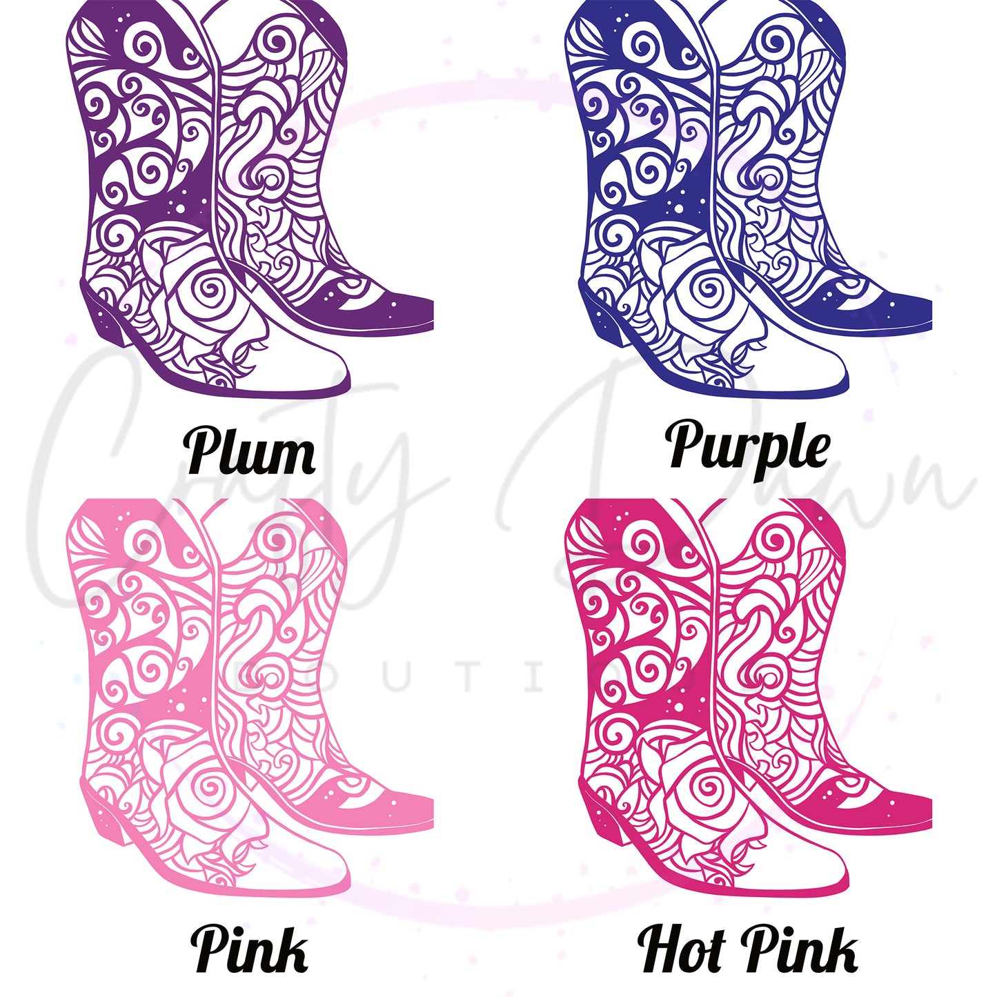 Cowboy Boots Mandala Decal