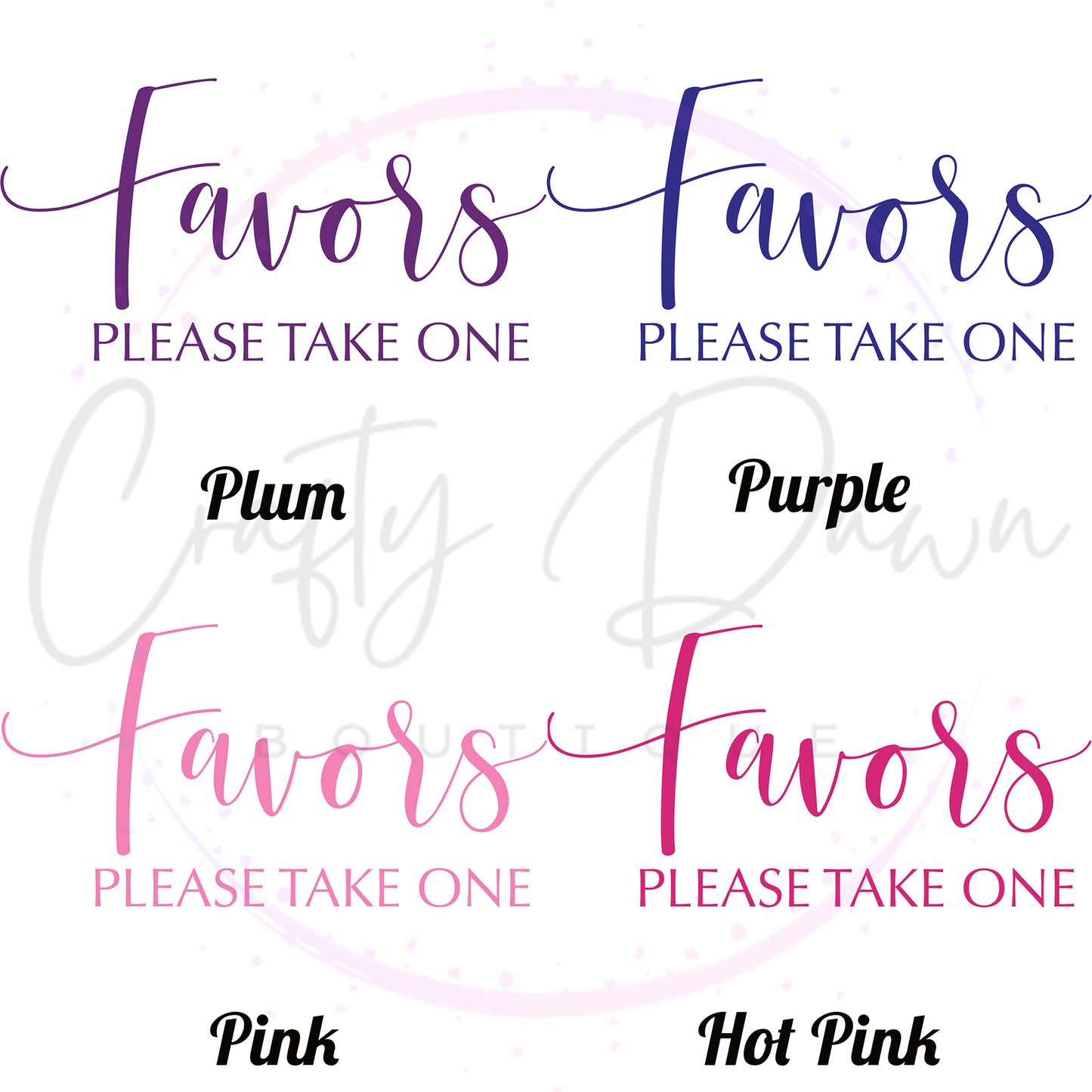 Favors Please Take One Acrylic Sign