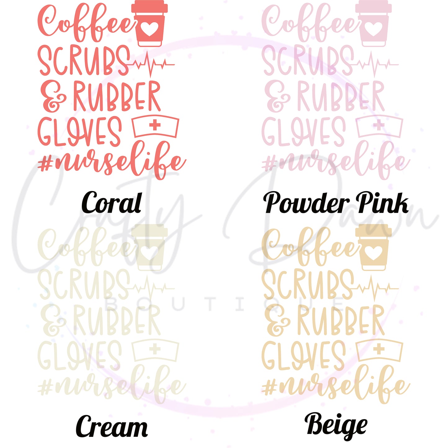 Coffee, Scrubs, & Rubber Gloves Decal