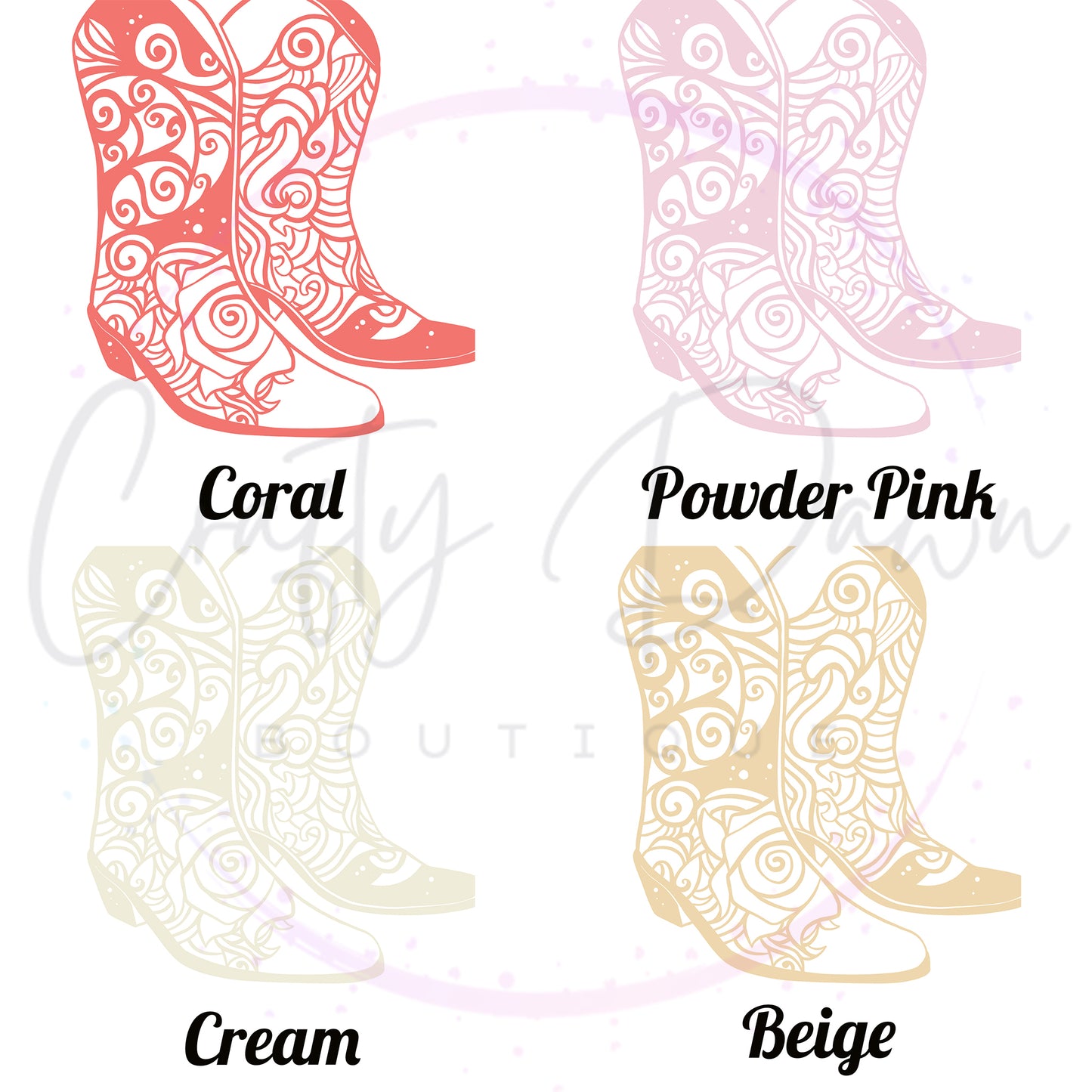 Cowboy Boots Mandala Decal