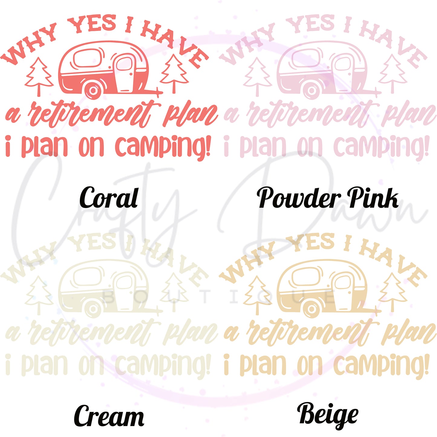 Camping Retirement Plan Decal