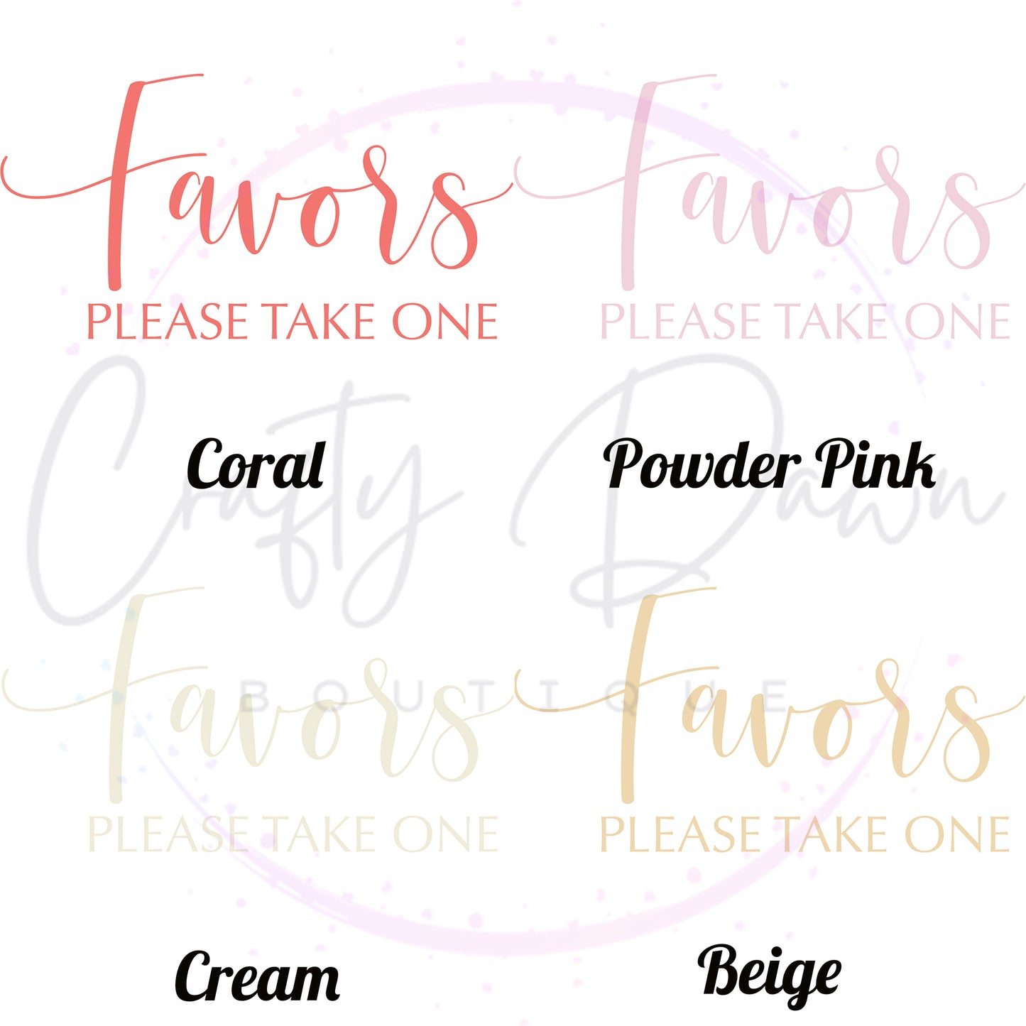 Favors Please Take One Acrylic Sign