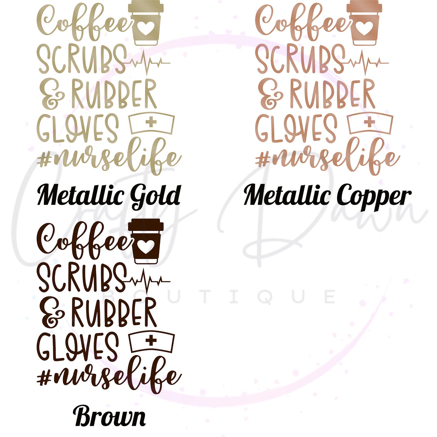Coffee, Scrubs, & Rubber Gloves Decal