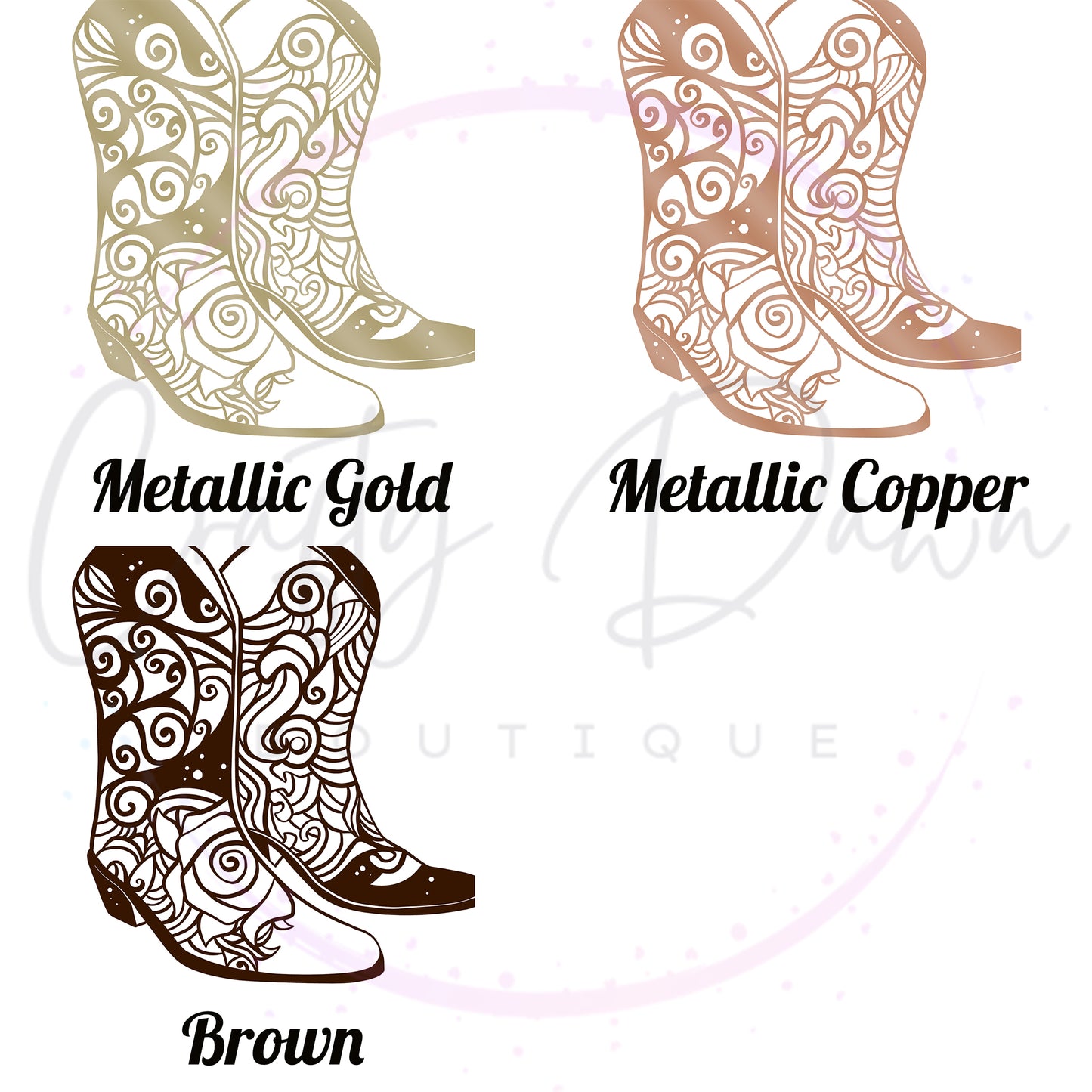 Cowboy Boots Mandala Decal