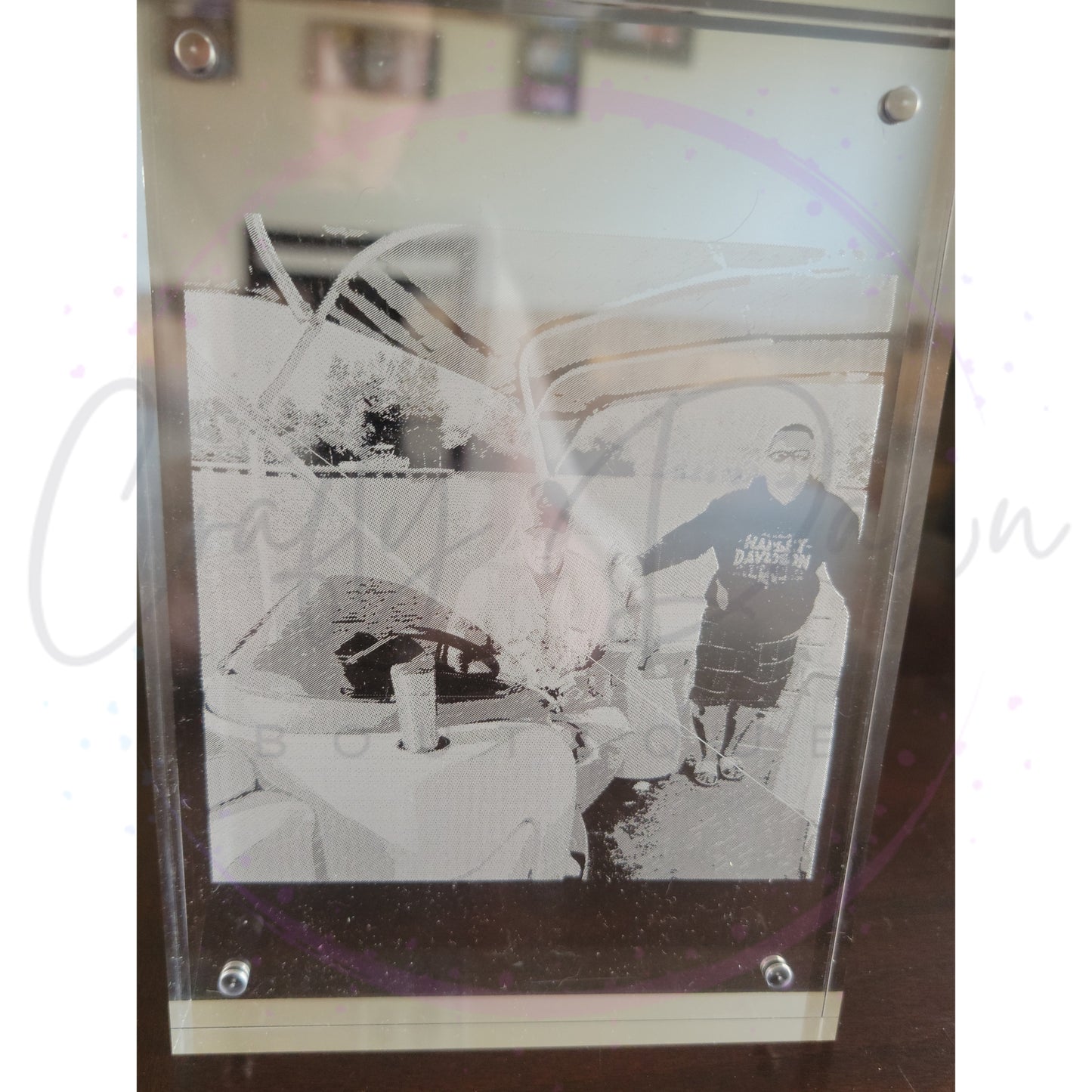Custom Engraved Acrylic Block Photo