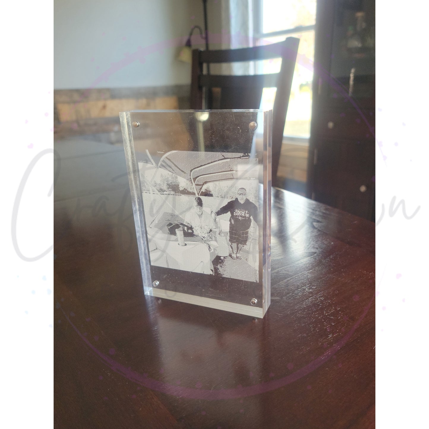 Custom Engraved Acrylic Block Photo